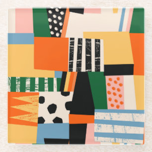 Diverse vormen: abstract naadloos ontwerp glazen onderzetter