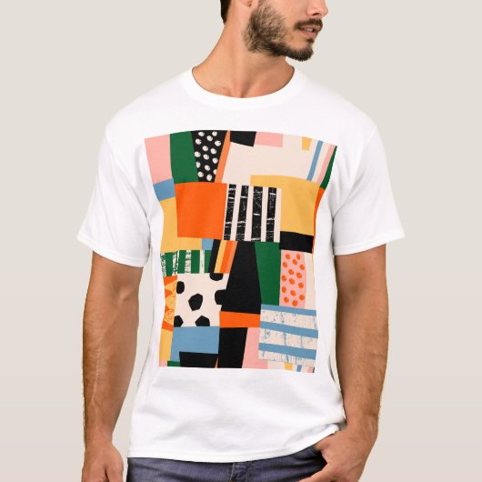 Diverse vormen: abstract naadloos ontwerp t-shirt (Voorkant)