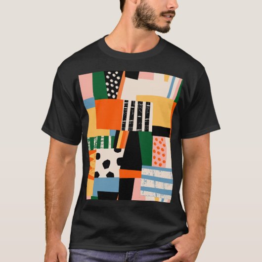 Diverse vormen: abstract naadloos ontwerp t-shirt (Voorkant)