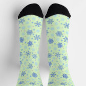 Diverse vormen Snowflake Green Pastel Spring Green Sokken (Top)