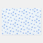 Diverse vormen Snowflakes Blue White Black Elegant Inpakpapier Vel (Voorkant)