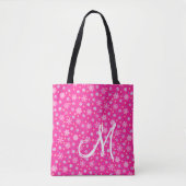 Diverse vormen Snowflakes Roze warmroze monogram Tote Bag (Voorkant)