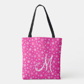 Diverse vormen Snowflakes Roze warmroze monogram Tote Bag (Achterkant)
