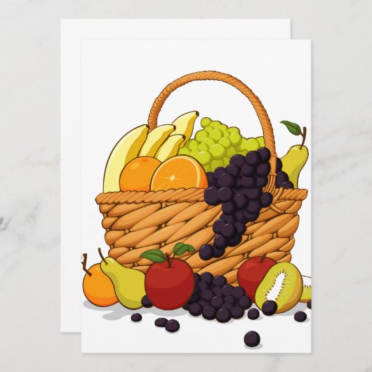 Diverse vruchten in een mand (Voorkant / Achterkant)