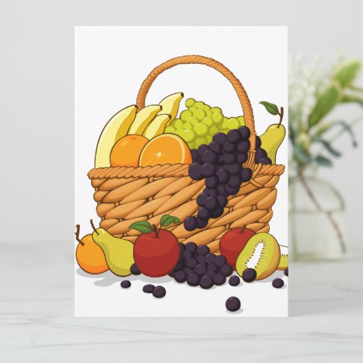 Diverse vruchten in een mand (Staand voorkant)