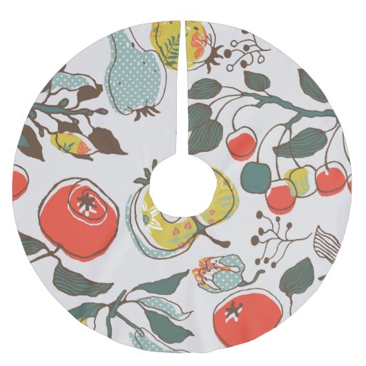 Diverse vruchten, kleurrijk naadloos patroon. kerstboom rok (Voorkant)