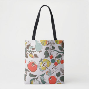 Diverse vruchten, kleurrijk naadloos patroon. tote bag