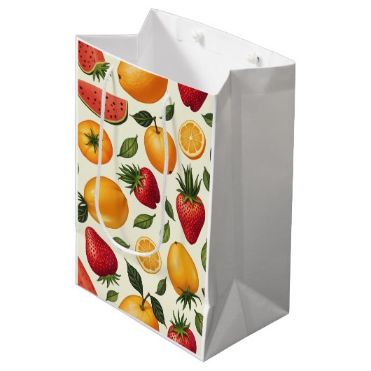 Diverse vruchten Medium Gift Bag Medium Cadeauzakje (Voorkant Gekanteld)