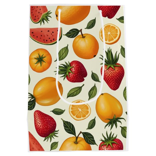 Diverse vruchten Medium Gift Bag Medium Cadeauzakje (Achterkant)