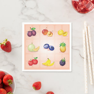 Diverse vruchten papieren servetten