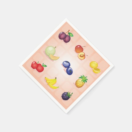 Diverse vruchten papieren servetten (Hoek)