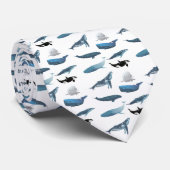 Diverse walvissen stropdas (Opgerold)