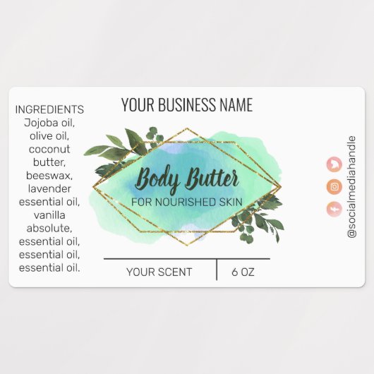 Diverse Waterverf Bodyboter Etiketten Labels (Design 2)