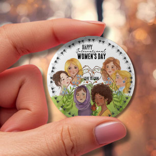 Diverse waterverfportretten Geef Om Te Krijgen Ronde Button 4,0 Cm