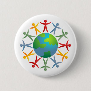 Diverse wereld ronde button 5,7 cm