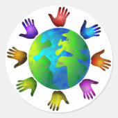 Diverse wereld ronde sticker (Voorkant)