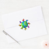 Diverse wereld ronde sticker (Envelop)