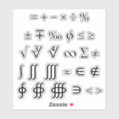 Diverse wiskundige symbolen & operatoren sticker (Vel)