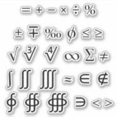 Diverse wiskundige symbolen & operatoren sticker (Voorkant)