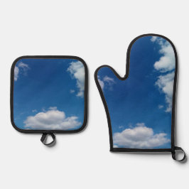 Diverse wolken ovenwant & pannenlap set