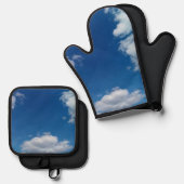 Diverse wolken ovenwant & pannenlap set (Voorkant / Achterkant)