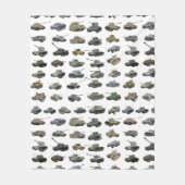 Diverse WW2 Tanks Fleece Deken (Voorkant)
