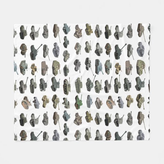 Diverse WW2 Tanks Fleece Deken (Voorkant (Horizontaal))