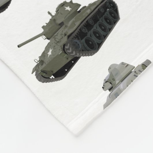 Diverse WW2 Tanks Fleece Deken (Hoek)