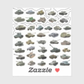 Diverse WW2 Tanks Sticker (Vel)