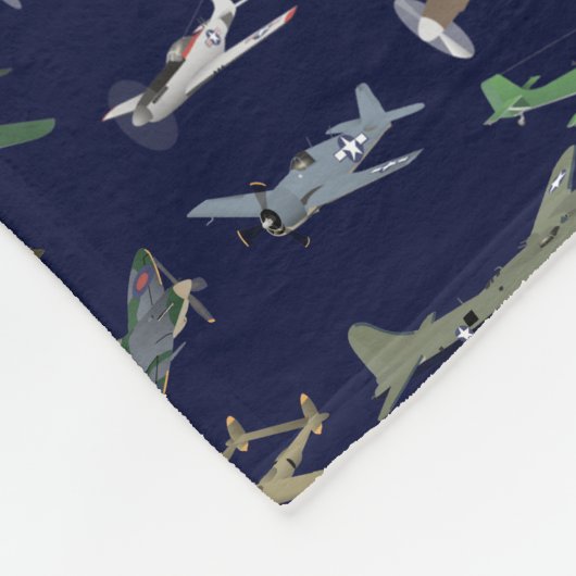 Diverse WW2-vliegtuigen Fleece Deken (Hoek)