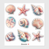 Diverse Zee Shell Stickers - set van 9 (Vel)
