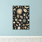 Diverse zeeschelpen canvas afdruk (Insitu (Houten vloer))