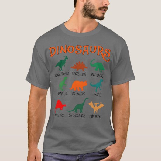 Diversen Dinosaurussen Dier vintage T-shirt (Voorkant)