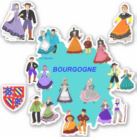 Diversen in Bourgondië, Frankrijk Sticker (Voorkant)