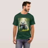 Diversión Pandástica: Ositos Panda Jugando T-shirt (Voorkant volledig)