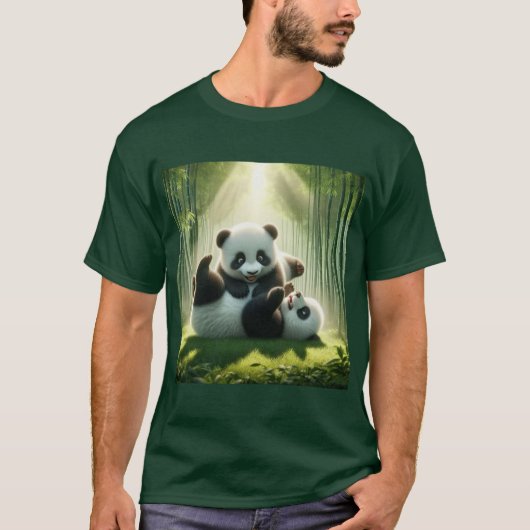 Diversión Pandástica: Ositos Panda Jugando T-shirt (Voorkant)