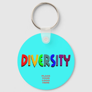 Diversiteit Aangepaste cyaan Sleutelhanger