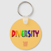 Diversiteit Aangepaste donkere beige Sleutelhanger (Voorkant)
