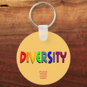 Diversiteit Aangepaste donkere beige Sleutelhanger (Voorkant)