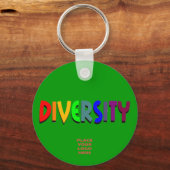 Diversiteit Aangepaste groene Sleutelhanger (Voorkant)