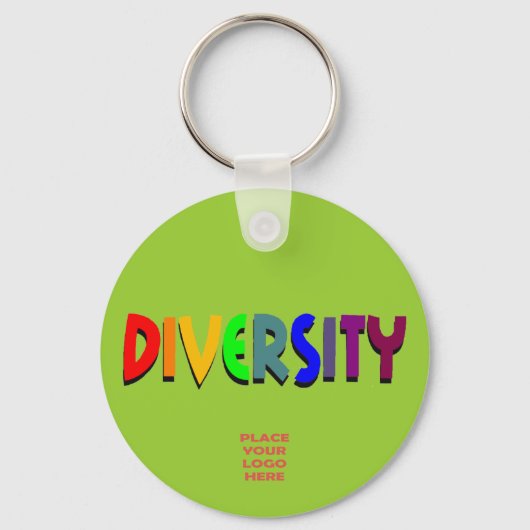 Diversiteit Aangepaste Olive Green Sleutelhanger (Voorkant)