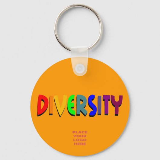 Diversiteit Aangepaste Oranje Sleutelhanger (Voorkant)