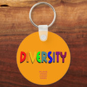 Diversiteit Aangepaste Oranje Sleutelhanger (Voorkant)