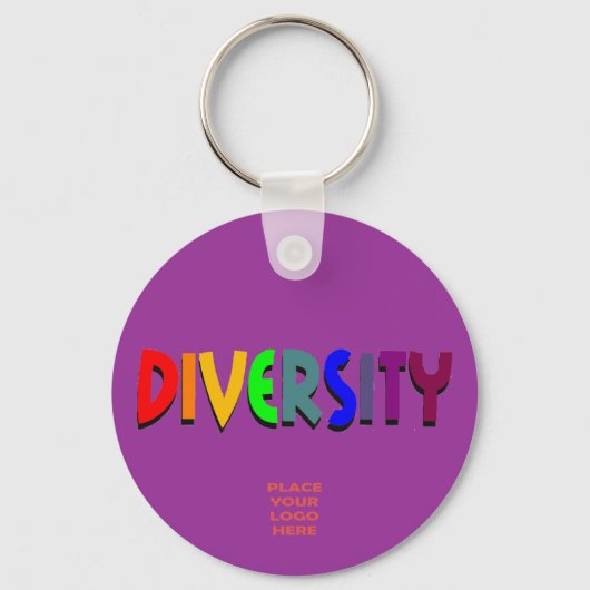 Diversiteit Aangepaste Paarse Sleutelhanger (Voorkant)