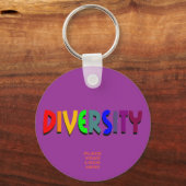 Diversiteit Aangepaste Paarse Sleutelhanger (Voorkant)