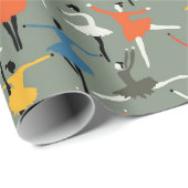 Diversiteit ballerinas in kleurrijk outfits patroo cadeaupapier (Rol Hoek)