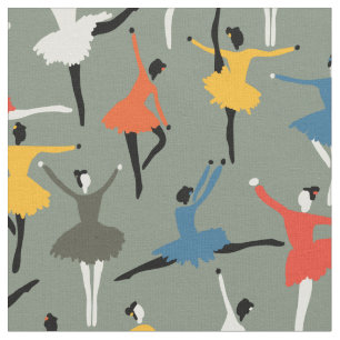 Diversiteit ballerinas in kleurrijk outfits patroo stof