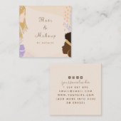 Diversiteit Beauty Hair Makeup Artist Boho Neutraa Vierkante Visitekaartje (Voorkant / Achterkant)