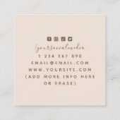 Diversiteit Beauty Hair Makeup Artist Boho Neutraa Vierkante Visitekaartje (Achterkant)