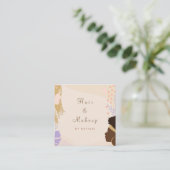 Diversiteit Beauty Hair Makeup Artist Boho Neutraa Vierkante Visitekaartje (Staand voorkant)